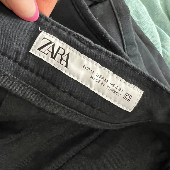 Zara • Navy Chino Textured Waistband Pants - Picture 3 of 7